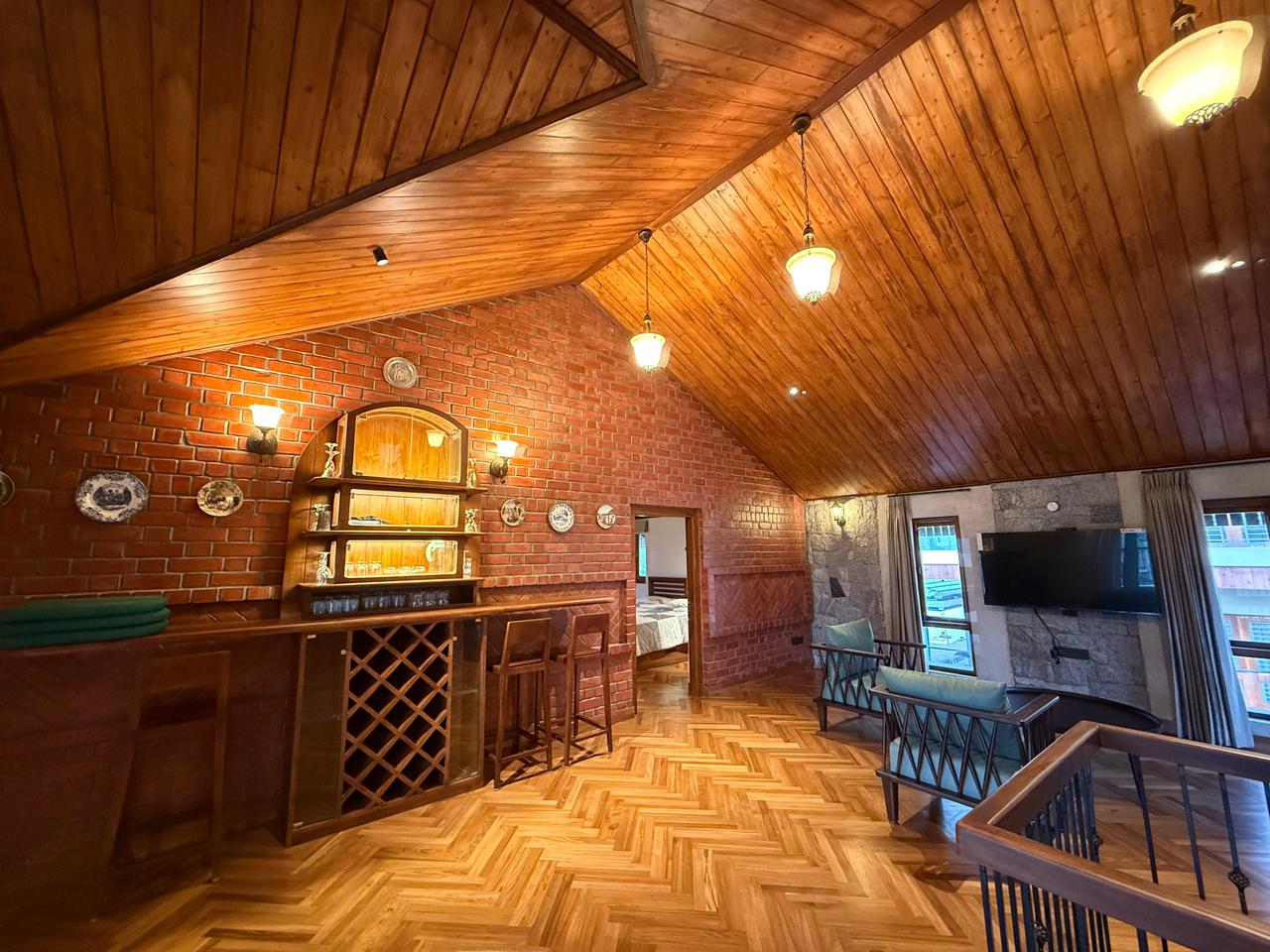 Sleek modern stairway with glass railing