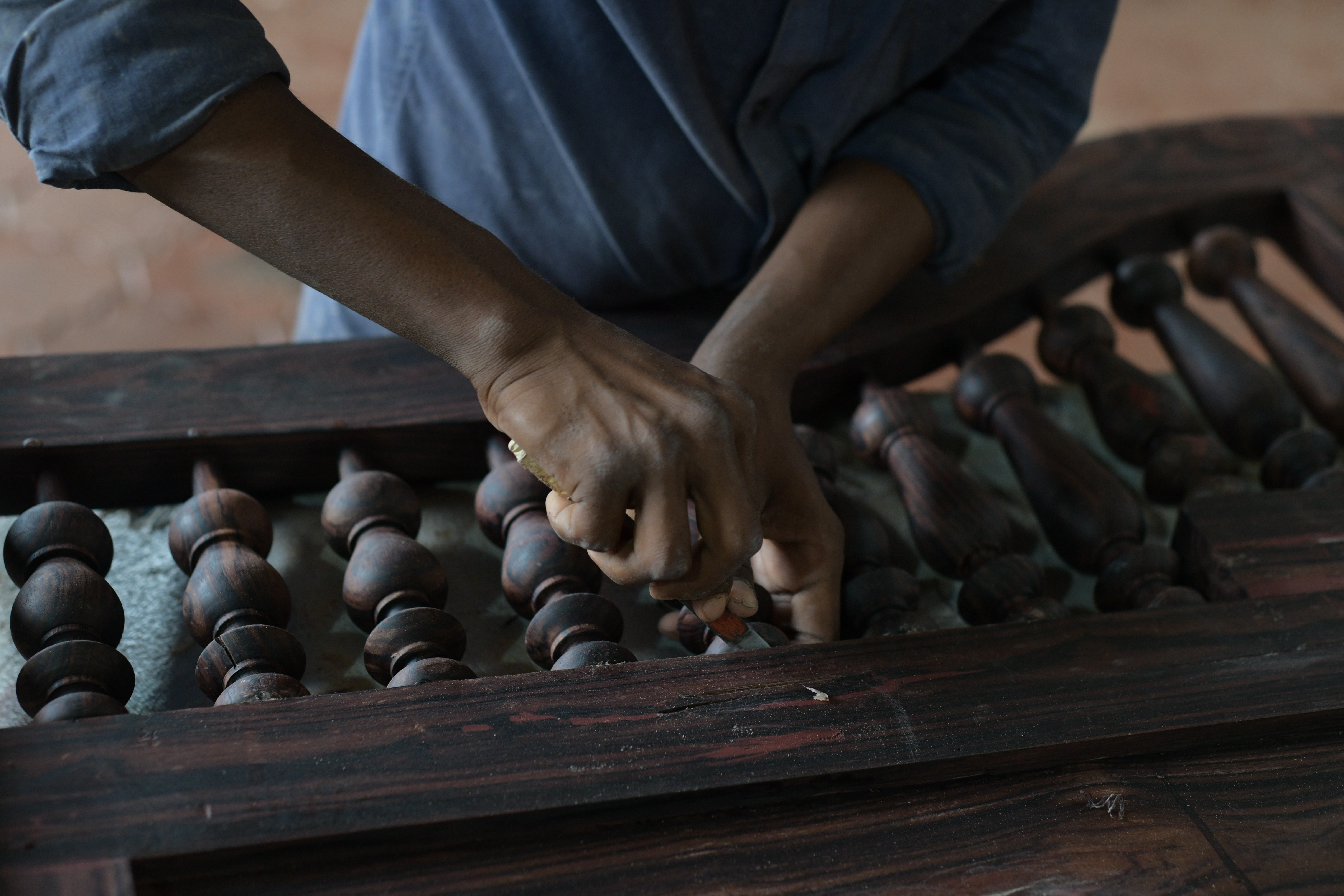 Traditional Indian style carved double main door